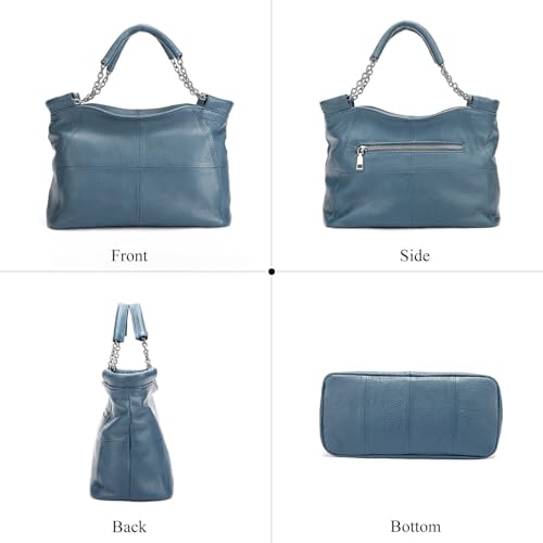 Image of Genuine Leather Women Handbags and Purses Designer Medium Tote Bag Fashion Shoulder Crossbody Satchel Hobo Bag