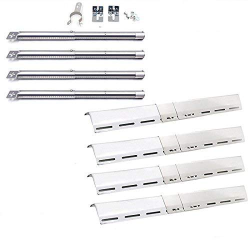 GFTIME Universele BBQ Roestvrijstalen brander en hitteplaat/deksel Gasgrill Vervanging Roestvrij staal voor FirePlus, Fire Mountain, CosmoGrill, Campingaz en andere modelgrills (4 stuks)