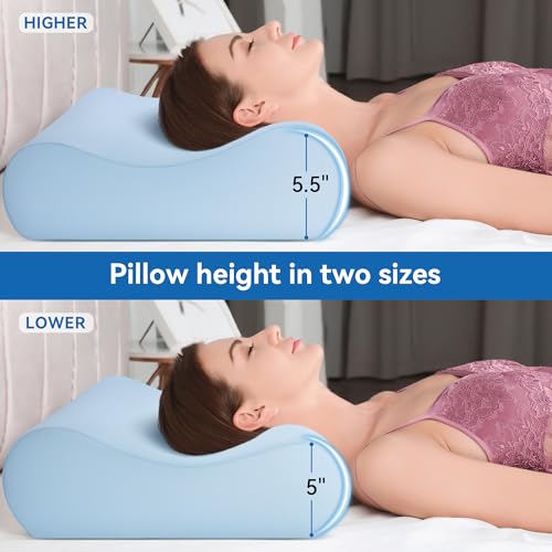 Image of AM AEROMAX 32 inch King Size Contour Memory Foam Pillow, Cervical Pillow for Neck Pain Relief, Neck Orthopedic Sleeping Pillows for Side, Back and Stomach Sleepers