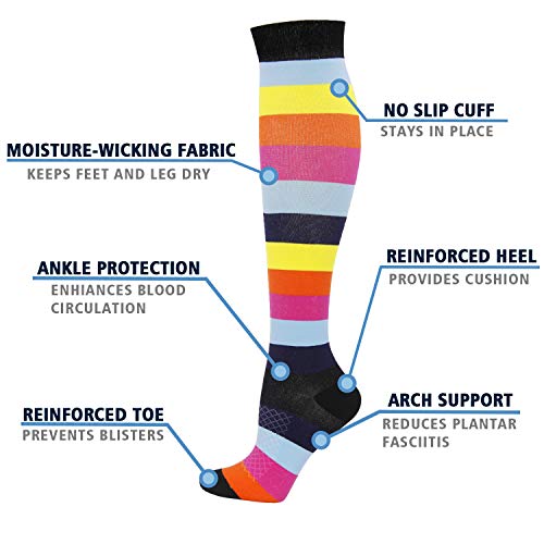 8 Pairs Compression Socks Men Women 20-30 mmHg Compression Stockings for Sports