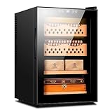 Elektronischer Zigarren-Humidorschrank mit Temperatur- und Feuchtigkeitskontrolle, 4-lagiger Speicher für Zigarren und Wein, fasst 300 Zigarren