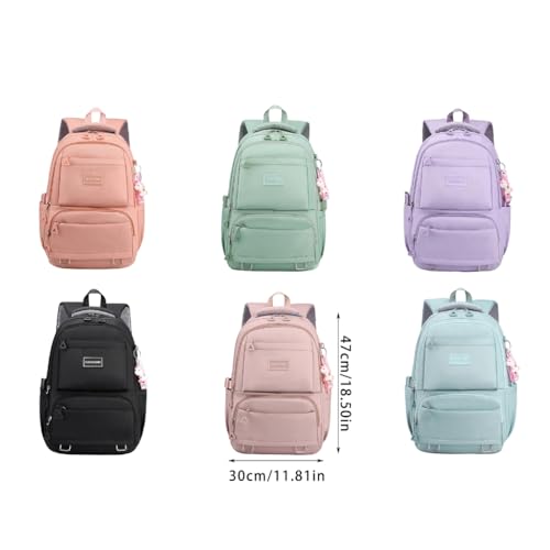 Mochila escolar rosa para libros de moda juvenil con compartimento portátil 3
