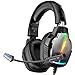 Produktbild Tatybo Gaming Headset für PS4 PS5 Xbox One, PS4 kopfhörer Stereo Sound mit Noise Cancelling Mikrofon, 90° Drehbare Headset für PC, Laptop, Switch