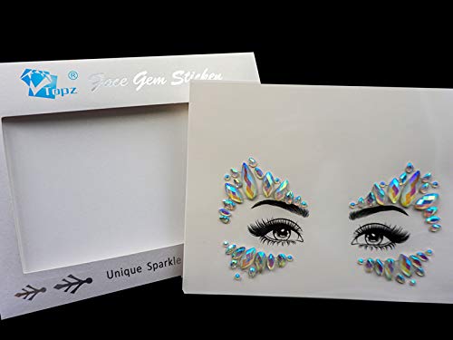 Miniatura 6 de Joyas faciales para mujer, gemas autoadhesivas de Halloween, tatuaje temporal fluorescente, joyas de cara y cuerpo para festivales de música, fiesta