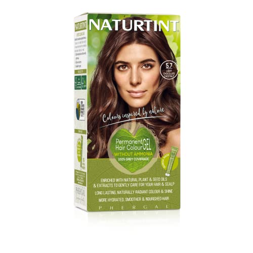 Naturtint Permanent Hair Color 5.7 Light Chocolate Chestnut (Pack of 1), Ammonia Free, Vegan, Cruelty Free, up to 100% Gray Coverage, Long Lasting Results