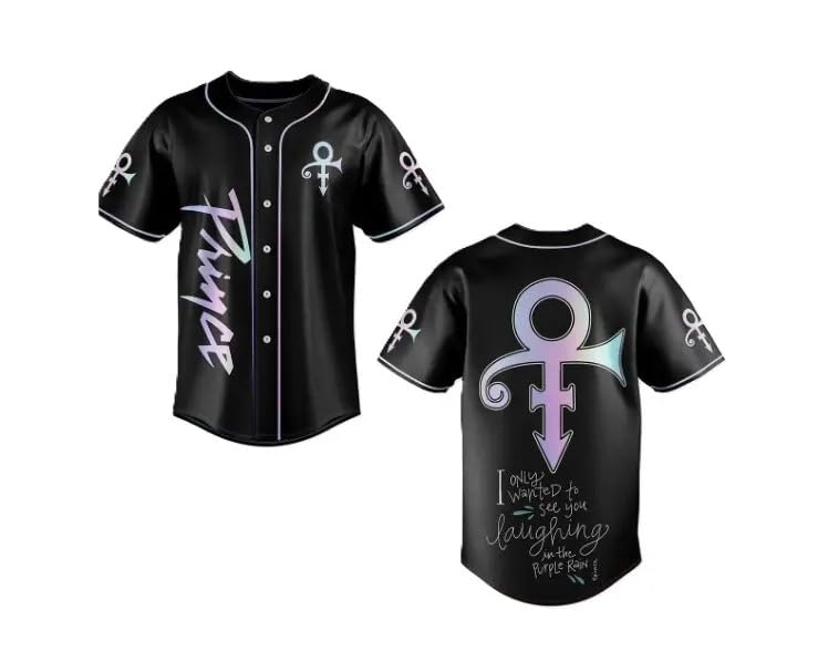 Prince Rain Baseball Jersey, 80s Music Fan Apparel, Vintage Retro Music Fan Jersey Shirt, Prince Music Jersey for Fans miniatura 1