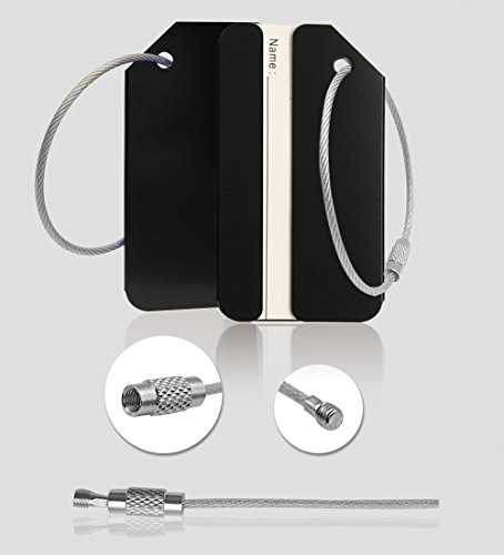 5Pack Black Aluminum Luggage Tag With Name Id Card Perfect To Quickly Spot Luggage Suitcase By Ovener #TOP3