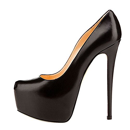Women's High Heel Platform Round Closed Toe Dress Pump Shoes