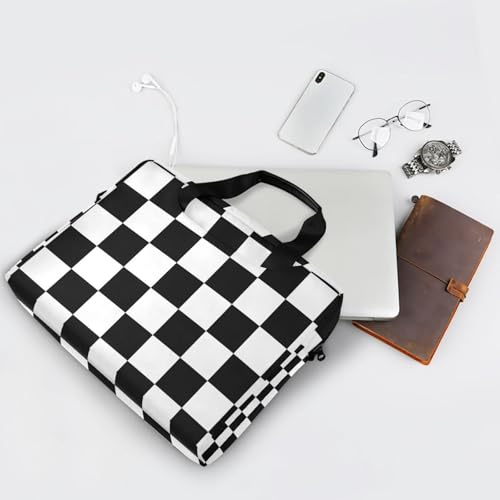 Maletín para portátil blanco y negro con correa miniatura 7
