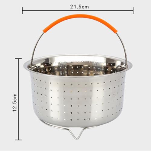 Cesta de vapor de acero inoxidable SECFOU con mango de silicona para ollas 3
