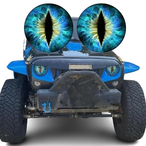 Image of Beast Eyes Headlight Decals Pair,Funny DIY Decals for Truck Car Body Window Bumper Decoration Eye Headlight Decal 3D Stereo Eyes Stickers Decal Round Headlight Decal(2Pcs 8In) (B)