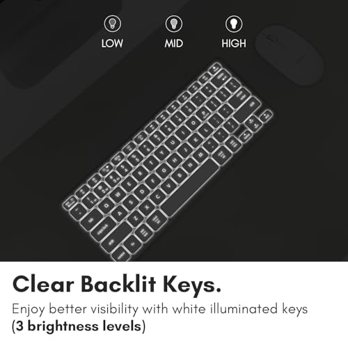 Macally Backlit Bluetooth Keyboard | Compatible With Apple MacBook Pro/Air, iMac, Mac Pro/Mini | Small Wireless for Mac