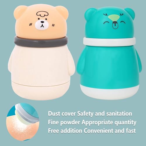 Image of Baby Pack Of 2 Skin Care Powder Talcum Puff Case Cum Container Box Reusable Refillable for Toddlers Kids and Infants for BPA Free (PATTERN 107)