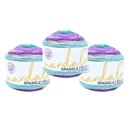 Image of (3 Pack) Lion Brand Yarn Mandala Sparkle Yarn, Aquila