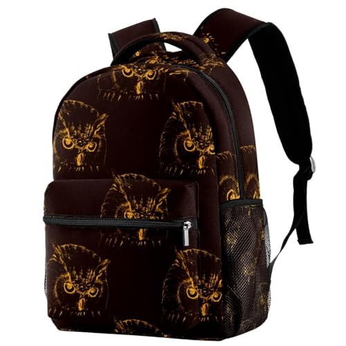Sac à dos d'école chouette multicolore pour ordinateur et loisirs de 40 cm