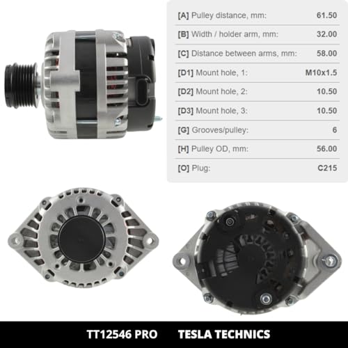 TESLA TECHNICS TT12546 PRO Alternateur de voiture 12V, 120A. Compatible avec CHEVROLET. Excellent relation qualité-prix. Installation facile et garantie. – vue 4