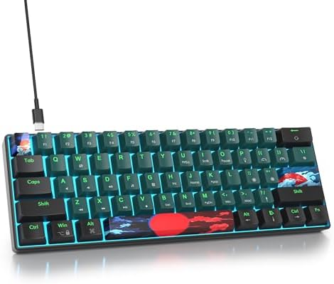 60 Percent Gaming Keyboard 60% Mechanical Keyboard LED Backlit Ul...