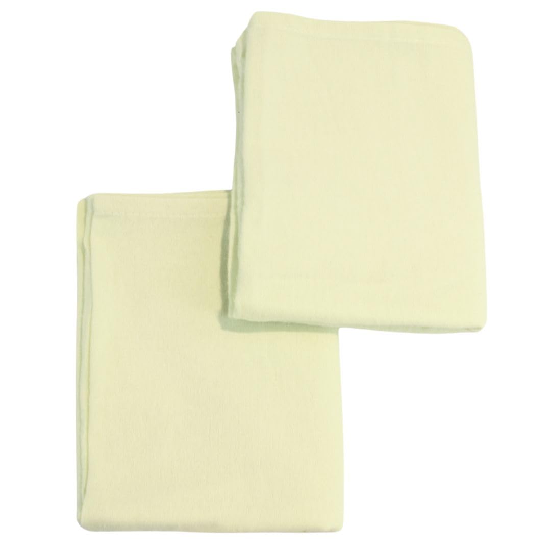 Junior Joy 100% Cotton Pram Flannelette Sheets, Ultra Soft,2 pcs in a pack, for Baby and Toddler, OEKO-TEX Approved, 70 x 100cm - Yellow