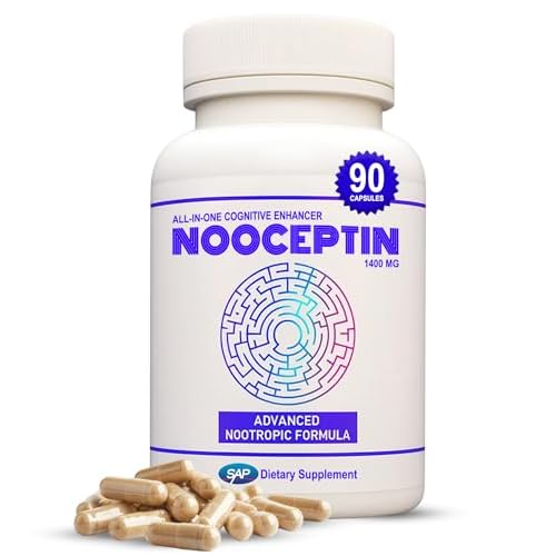 NOOCEPTIN All-in-One Cognitive Enhancer – Full Spectrum Nootropic Brain Support Supplement with Advanced Formula to Boost Productivity, Mental Clarity, Calm Focus, and Performance – 90 Capsules