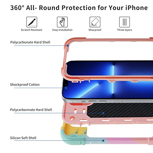 Image of MARKILL Compatible with iPhone 13 Mini /iPhone 12 Mini Case 5.4 Inch with Built-in 360Rotating Ring Stand, Military Grade Drop Protection Full Body Rugged Heavy Duty Case.