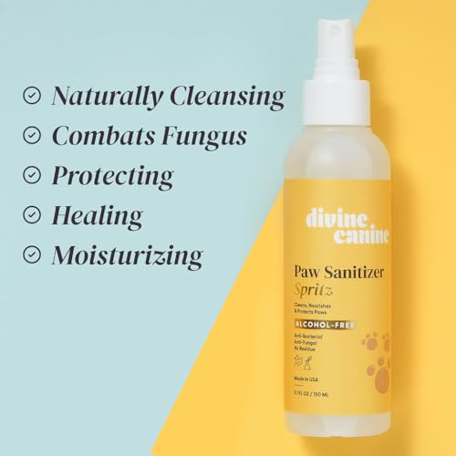 Image of Dog Paw Cleaner Spray - Aloe No-Rinse Paw Wash - 5.1 Fl Oz | Alcohol-free aloe dog paw cleaner spray with copaiba & lemongrass to clean muddy paw pads after walks - no rinse, USA