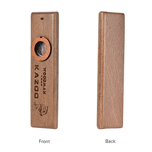 Andoer Instrumento musical Kazoo de madeira Ukulele Guitar Partner Harmônica de madeira com caixa de