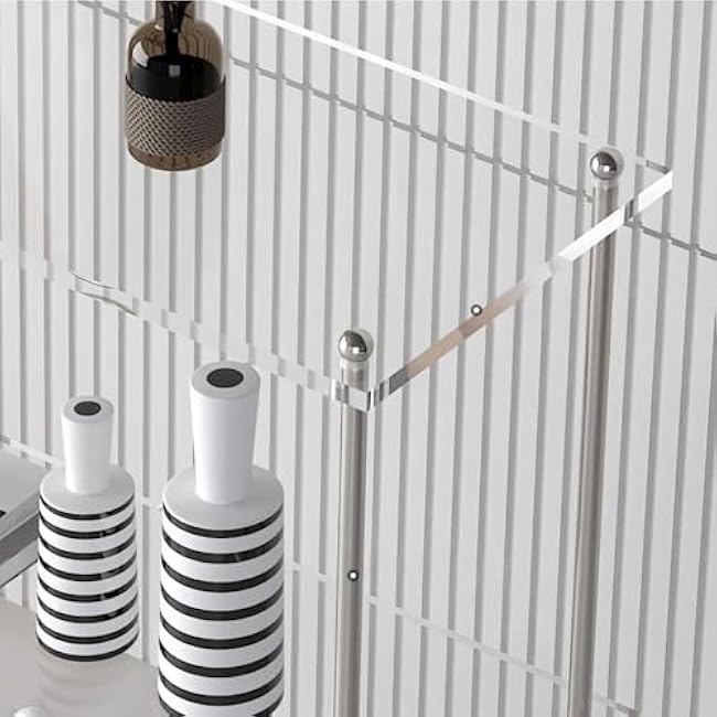 3-Tier Clear Acrylic Cart with Wheels Modern Rolling Utility Serving Trolley Multi-Room Storage Cart for Living Room Bathroom Long-Lasting-BWQKByi6