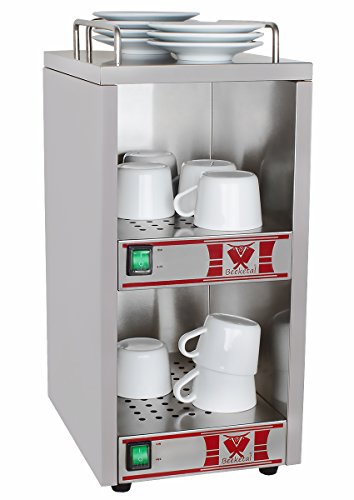 Beeketal 'BTW-1' Profi Gastro Tassenwärmer elektrisch für bis zu ca. 36 Tassen (je nach Tassengröße), 2 Fächer getrennt regelbar, konstante Wärme mit nur 2 x 70W, (B/T/H): ca. 250 x 320 x 550 mm