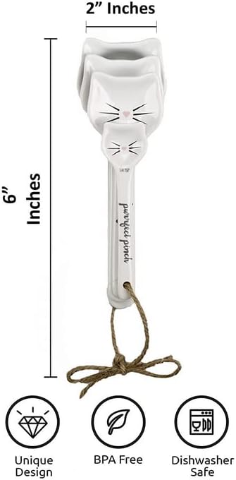Miniatura 5 de Utensilios de cocina con temática de gato de cerámica blanca tazas medidoras y cucharas accesorios de cocina lindos