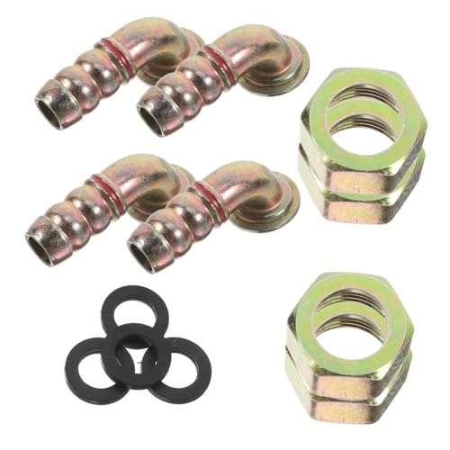 TEHAUX 4pcs Flexible Gas Hose Connector Set Universal Quick Connect Fittings for Gas Stove 1/4 Male Thread Adapter for