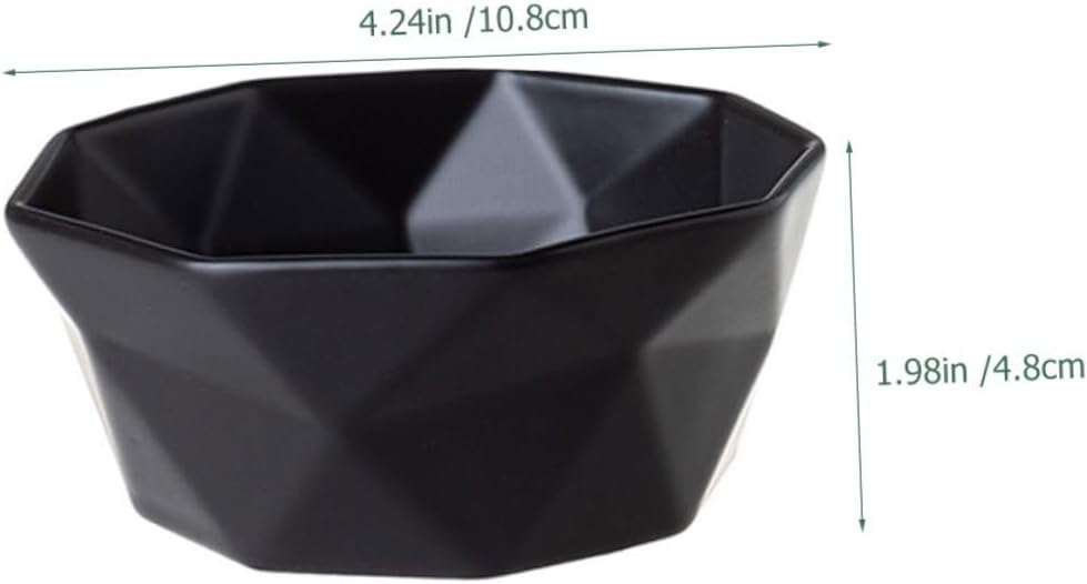 jojofuny 2pcs Ceramic Rice Bowls for Soup and Mixed Rice, Black White