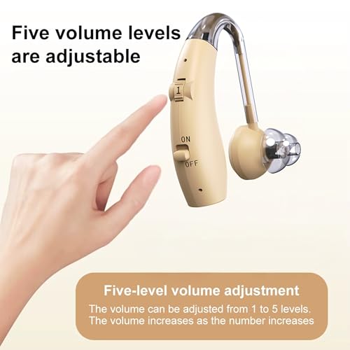Image of Fastwell F25 Rechargeable Hearing Aid for Adults & Seniors, Behind-the-Ear Design, 30 Min Quick Charge, Noise Reduction, Single Ear With 6-Month Warranty (Beige)