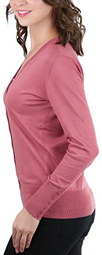 Image of ToBeInStyle Women's Long Sleeve Button Down V-Neck Cardigan