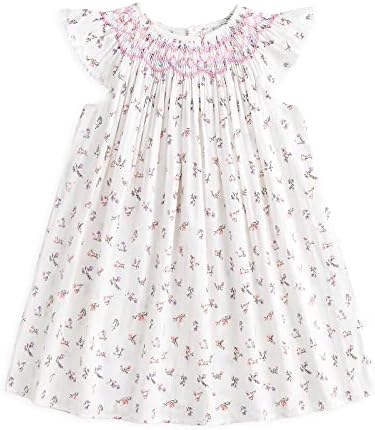 Simplee kids Baby Girls’ Smocked Dress Summer Casual Dresses with Handmade Smockings Floral Print Sundress Princess Dress for Toddlers