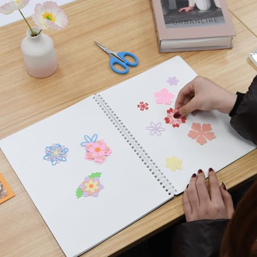 Álbum coleccionable de pegamentos reutilizable grande GLOBLELAND, cubierta holográfica dinámica de 8,8 × 11 pulgadas, con 50 hojas de papel liberador en blanco para adultos y herramientas incluidas miniatura 6