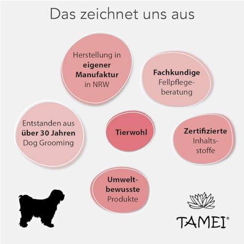 Tamei Bio Fellspray mit Duft - zur Kämmhilfe und Fellpflege - natürlich biologisch, 250ml - vegan - Fell glättend, vitalisierend und aufbauend