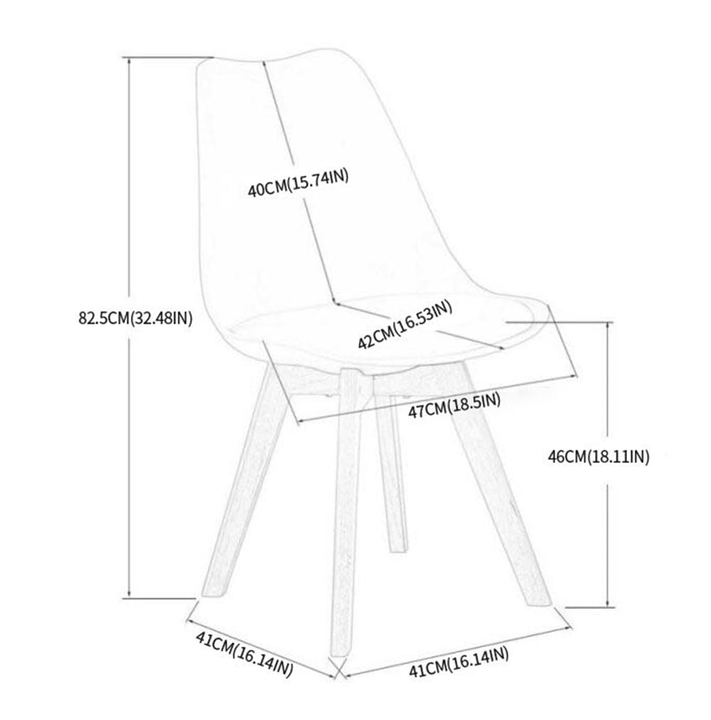 H.J WeDoo Pack de 4 Sillas de Comedor Silla Escandinava, Pata Madera de Haya y Asiento Acolchado, Estilo Nórdico - Blanco