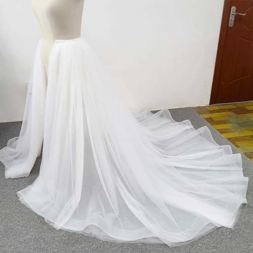 Tulle Bridal Detachable Long Train Bridal Overskirt Removalbe Skirt2