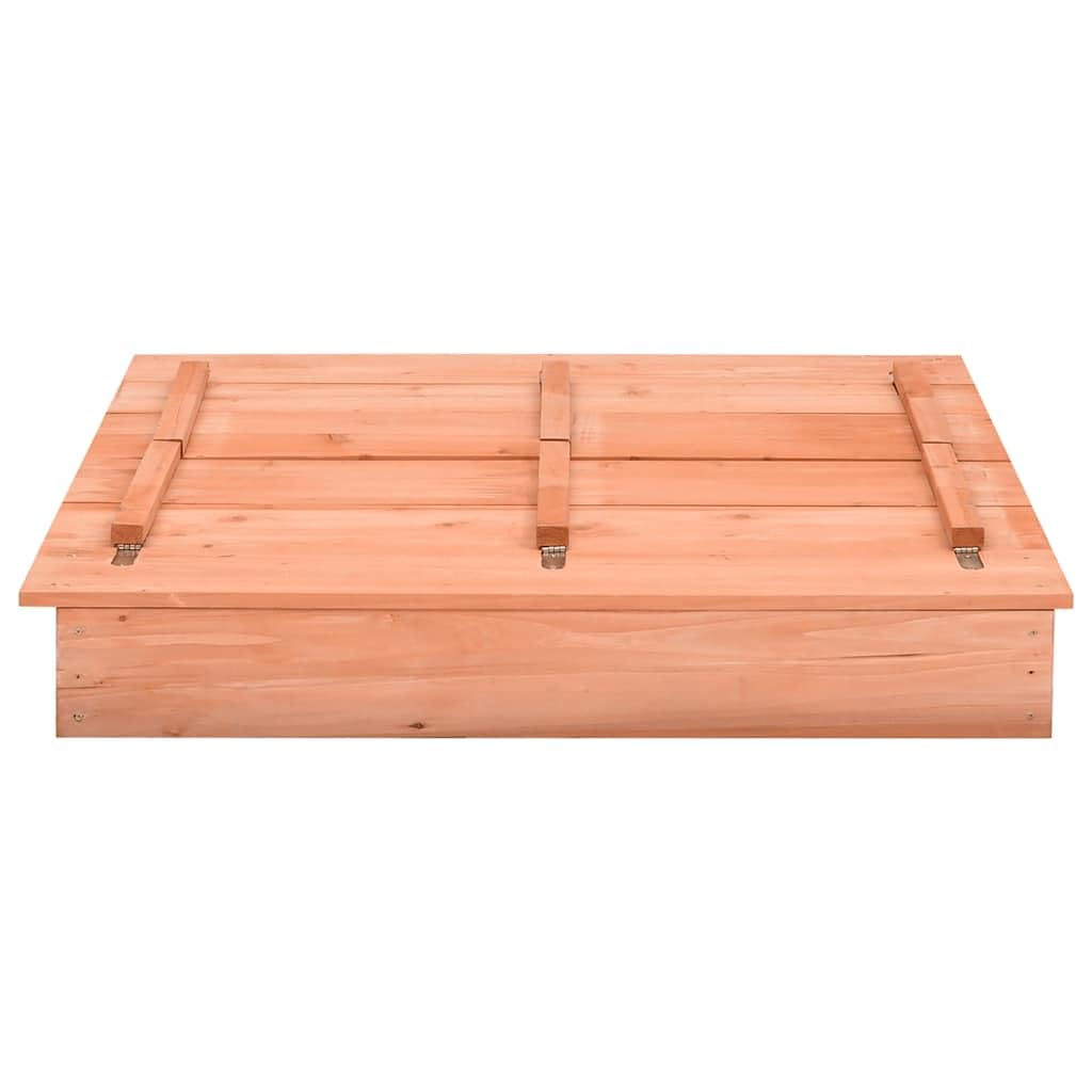 Mangloder Sandkasten aus Tannenholz 95x90x15 cm für Kinder Outdoor Gartenspielzeug mit Abdeckung und Sitzbank, Robustes Holz, inklusive Nylonfolie, ideal zum Buddeln, Bauen und Spielen im Garten