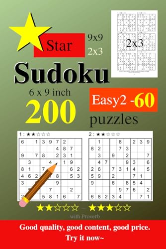Star Sudoku Easy2-60 200 Puzzles: 6x9inch,9x9,2x3
