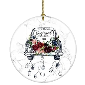 2022 1st First Christmas Engaged Ornament Engagement Gift for Him Couple Presents Christma Wedding Gift(1st Christmas…