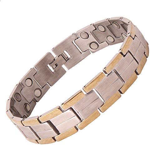 Amazheal Bio Magnetic Therapy Double Ton Titanium Energy Health Metal Bracelet For Men & women (TBQ170) (B01LXRXO9A) Amazon Price History, Amazon Price Tracker