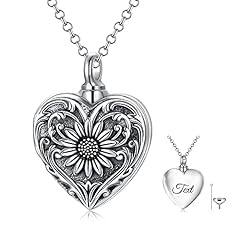 A-Silver sunflower locket