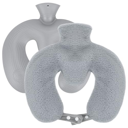 SelfTek Nackenwärmflasche - Nackenwärmer mit Weichem Bezug, 2L Wärmflasche Nacken Schulter für Schmerzlinderung, Nackenwärmer Winter Geschenk...