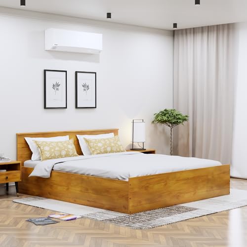 Image of Bniture Modern Queen Size Bed with Storage Box | Engineered Wood Bed Designer Headboard | Wooden Bed Queen Size Cot Double Bed with Storage for Bedroom 3 Year Warranty (Giant Wood)