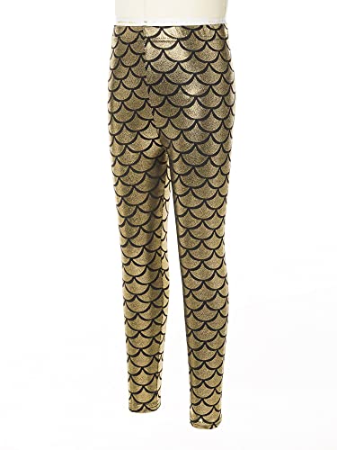 Girls Boys Mermaid Leggings Shiny Metallic Fish Scale Skinny Tights Yoga Dance Trousers Disco Party Swim Pants4