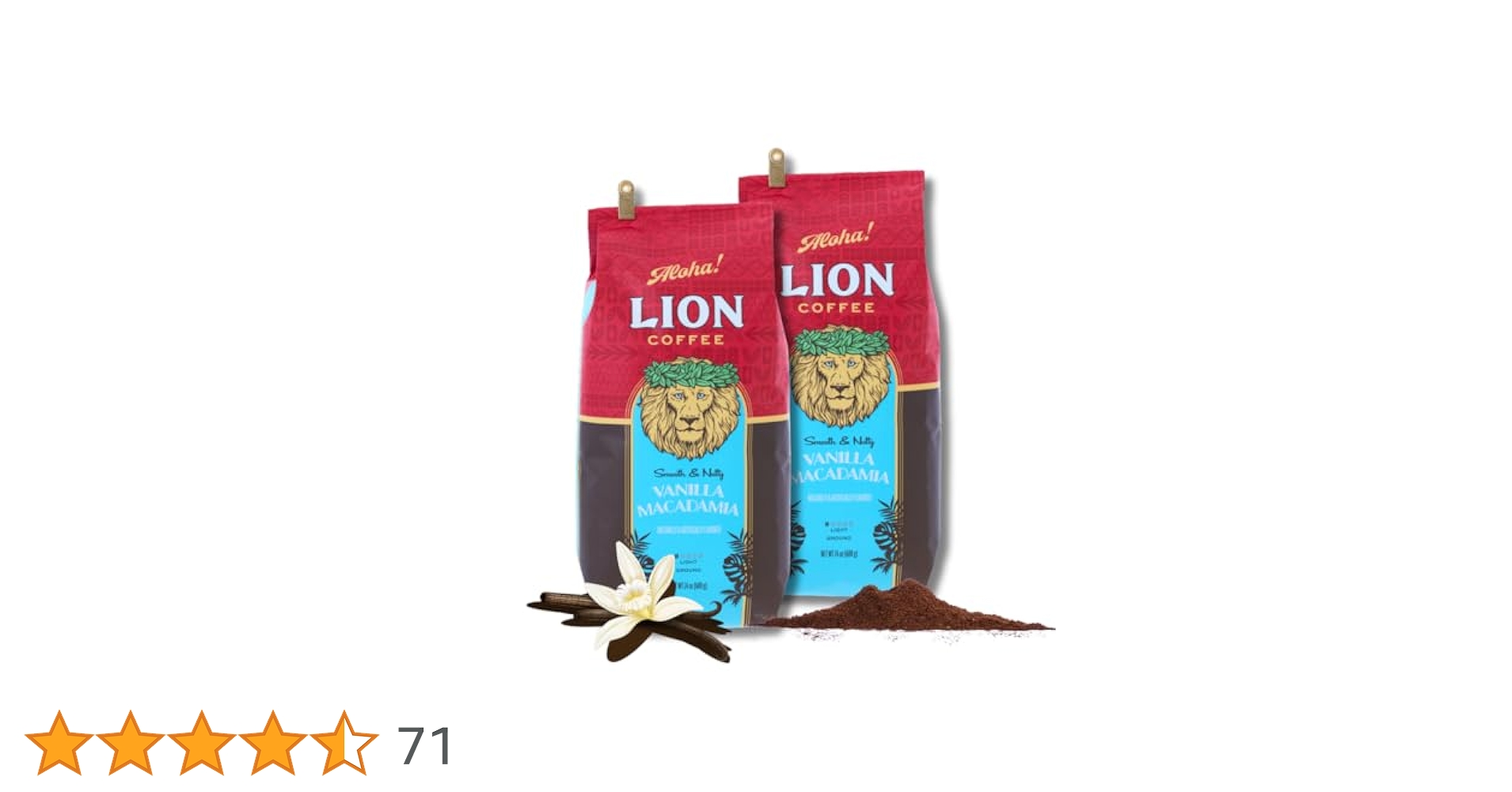 Amazon | ライオンコーヒーバニラマカダミア24oz(680g)粉×2個
