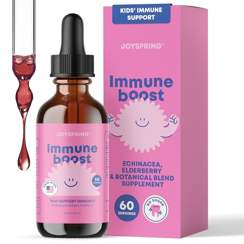 JoySpring Immune Drops – Kids Immune Support Supplement with Elderberry Extract, Echinacea, Oregon...