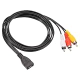 DMiotech Câble USB Vers RCA, 5ft USB Femelle Vers 3 RCA Mâle Stéréo Câble Audio Vidéo Adaptateur pour PC, TV, DVD, Enceintes, Amplificateurs