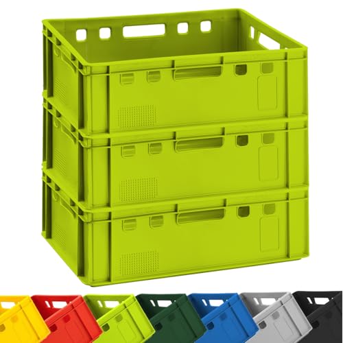 BURI 3x Fleischkiste E2 Fleischerkiste Hellgrün 60x40x20cm Metzgerkiste Lagerkisten Stapelkisten | â€¦ – Miniatur